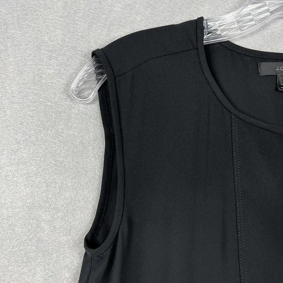 J. Crew Blouse Top Size 00 Black Sleeveless Drapey Keyhole Front Chiffon - Picture 4 of 11
